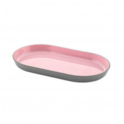 Tray Melamin Pink/Grey Oval (28 x 16 x 2,5 cm)
