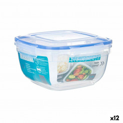 Hermetic Lunch Box Squared Transparent Plastic 2,4 L 20 x 11 x 20 cm (12 Units)
