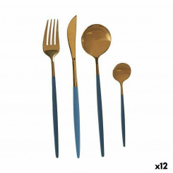 Cutlery Set Grey Golden Stainless steel (12 Units)