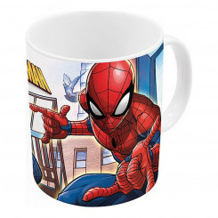 Mug Spiderman Great Power Ceramic Red Blue (11.7 x 10 x 8.7 cm) (350 ml)
