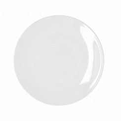 Plate Bidasoa Glacial Coupe Ceramic White (25 cm) (Pack 6x)