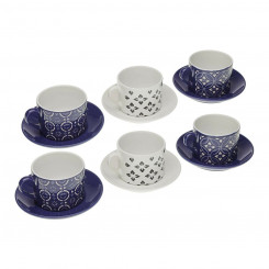 Set of Mugs with Saucers Versa Regina Ceramic (8,6 x 6,4 x 9,2 cm) (6 Pieces)