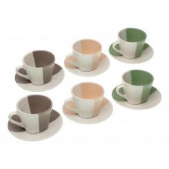 Set of Mugs with Saucers Versa Clara Ceramic (9 x 6,5 x 9 cm) (6 Pieces)