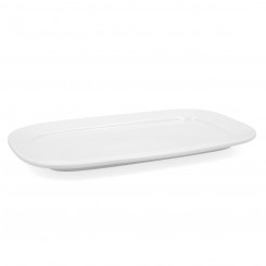 Serving Platter Bidasoa Glacial Ceramic White (36 x 21 cm) (Pack 3x)