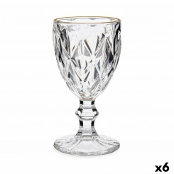 Wineglass Golden Transparent Glass 6 Units (245 ml)