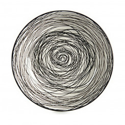 Sügavad plaaditriibud, portselan must valge, 6 ühikut (20 x 4,7 x 20 cm)