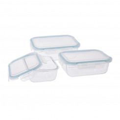 Set of lunch boxes Glass polypropylene 3 Pieces