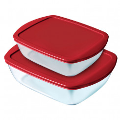 Set of lunch boxes Pyrex Cook & Store Crystal Red (2 pcs)