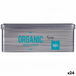 Box for Infusions Organic Tea Grey Tin (11 x 7,1 x 18 cm) (24 Units)