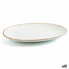 Serving Platter Ariane Terra Oval Ceramic Beige (Ø 26 cm) (12 Units)