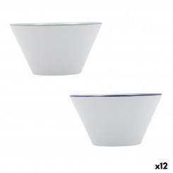 Bowl Quid Vita Tribal Breakfast Ceramic White (500 ml) (12 Units)