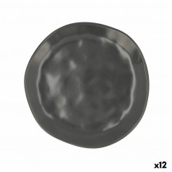 Dessert dish Bidasoa Cosmos Ceramic Black (20 cm) (12 Units)