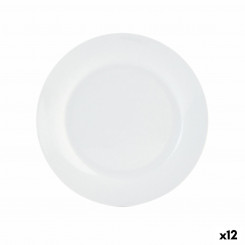 Flat plate Quid Basic Ceramic White (Ø 27 cm) (12 Units)