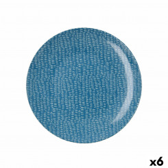 Flat plate Ariane Ripple Ceramic Blue (25 cm) (6 Units)