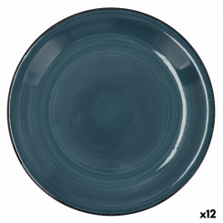 Flat plate Quid Vita Ceramic Blue (Ø 27 cm) (12 Units)