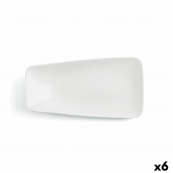Flat plate Ariane Vital Rectangular Ceramic White (29 x 15,5 cm) (6 Units)