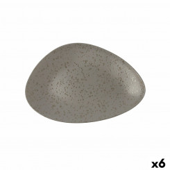 Flat plate Ariane Oxide Triangular Ceramic Grey (Ø 29 cm) (6 Units)