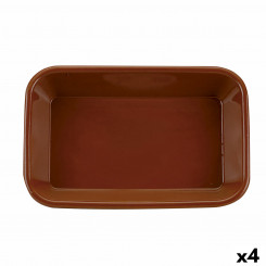 Serving Platter Raimundo Baked clay Ceramic Brown (35 x 25 x 6 cm) (4 Units)