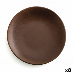 Плоская тарелка Anaflor Обожженная глина Керамика Коричневая (Ø 29 см) (8 шт.)