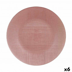 Плоская тарелка Pink Glass (32,5 x 2 x 32,5 см) (6 шт.)