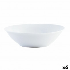 Salad Bowl Quid Basic Ceramic White (23 cm) (6 Units)