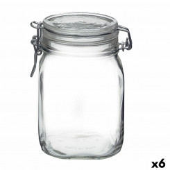 Toidu säilituskonteiner Bormioli Rocco fido läbipaistev klaas (1 L) (6 ühikut)
