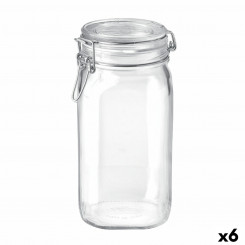 Toidu säilituskonteiner Bormioli Rocco fido läbipaistev klaas (1,5 L) (6 ühikut)