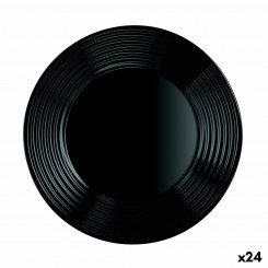 Lameplaat Luminarc Harena must klaas (25 cm) (24 ühikut)
