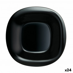 Flat plate Luminarc Carine Black Glass (Ø 26 cm) (24 Units)
