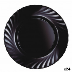 Lameplaat Luminarc Trianon must klaas (Ø 24,5 cm) (24 ühikut)