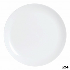 Flat plate Luminarc Diwali White Glass (25 cm) (24 Units)