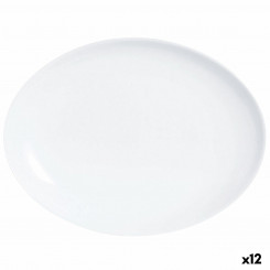 Serveerimisvaagen Luminarc Diwali ovaalne valge klaas (33 x 25 cm) (12 ühikut)