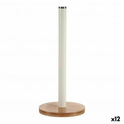 Köögipaberihoidik, pruun valge metallist bambusest (15 x 15 x 33,5 cm) (12 ühikut)