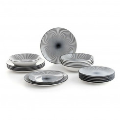 Посуда Quid Miami Ceramic Black Grey Керамическая посуда (18 шт.)