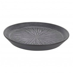 Тарелка Керамическая Керамическая Лотос Черный Фарфор (ø 18 x 2,5 см)