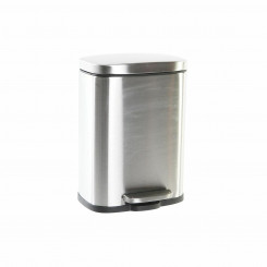 Rubbish Bin DKD Home Decor Silver Stainless steel Basic (21,5 x 18,5 x 30 cm) (5 L)