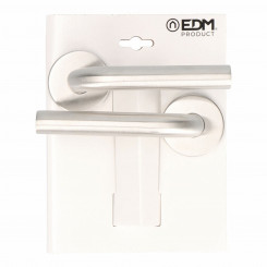 Door handle with rosette EDM 575 Stainless steel Ø 53 mm