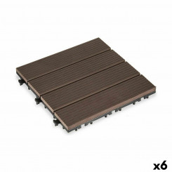 Напольная плитка с блокировкой из композитного коричневого полиэтилена 30 x 2,6 x 30 см (6 шт.)