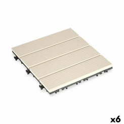 Interlocking Floor Tile Composite Beige Polyethylene 30 x 2,6 x 30 cm (6 Units)