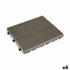Interlocking Floor Tile Composite Black Polyethylene 30 x 2,6 x 30 cm (6 Units)