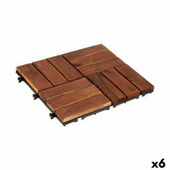Blokeeriv põrandaplaat pruun polüetüleen-akaatsia 30 x 2,8 x 30 cm (6 ühikut)