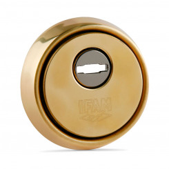 Keyhole security shield IFAM ES610L Golden Steel Brass Ø 64 mm