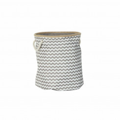 Basket DKD Home Decor Polyester Jute Zigzag Boho (38 x 38 x 45 cm)