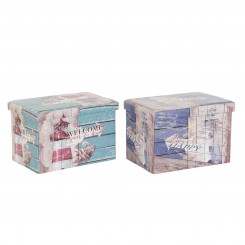 Multi-use Box DKD Home Decor Polyurethane Multicolour Cardboard Mediterranean (59 x 40 x 40 cm) (2 Units)