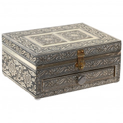 Jewelry box DKD Home Decor Champagne Natural Aluminium (17,5 x 12,5 x 8,5 cm)