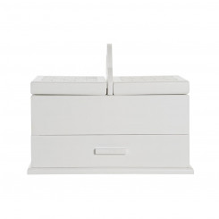 Jewelry box DKD Home Decor Crystal White Ivory MDF Wood (30 x 17 x 24 cm)
