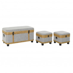 Set of Chests DKD Home Decor Wood Polyester (80 x 42 x 42 cm)