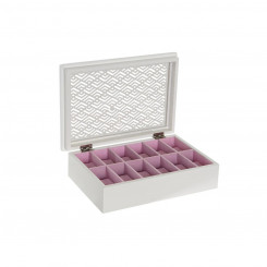 Коробка для часов DKD Home Decor 29 x 20 x 9 см Кристалл Белый Светло-Розовый МДФ Дерево