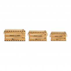 Set of decorative boxes Post Card Wood (3 Pieces)
