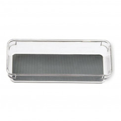 Органайзер для ящиков, серый прозрачный пластиковый силикон (9,3 x 4,5 x 23 см)
